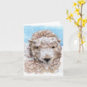 冬の子羊 カード (黄色い花)