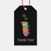 冬の季節のお茶感謝していパーティー積み上げマグカップ ギフトタグ (正面)