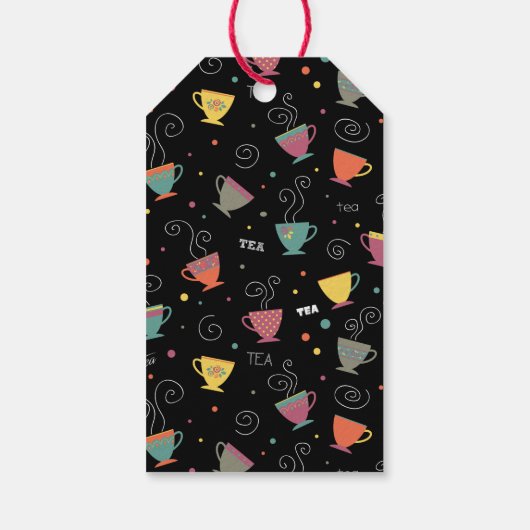 冬の季節のお茶感謝していパーティー積み上げマグカップ ギフトタグ (裏面)