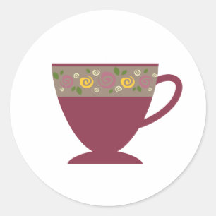 冬の季節のお茶、コーヒーマグ ラウンドシール