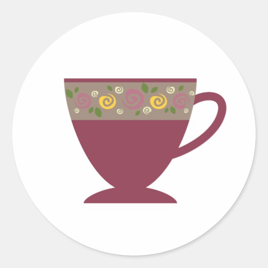 冬の季節のお茶、コーヒーマグ ラウンドシール (正面)