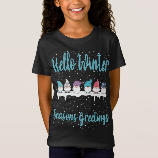 冬の季節のごあいさつおもしろい格言クリスマス Tシャツ (正面)