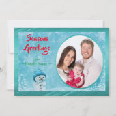 冬の季節のごあいさつクリスマスニューイヤー写真 シーズンカード (正面)