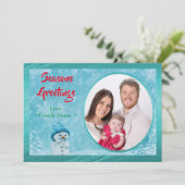 冬の季節のごあいさつクリスマスニューイヤー写真 シーズンカード (スタンド正面)