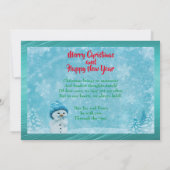 冬の季節のごあいさつクリスマスニューイヤー写真 シーズンカード (裏面)