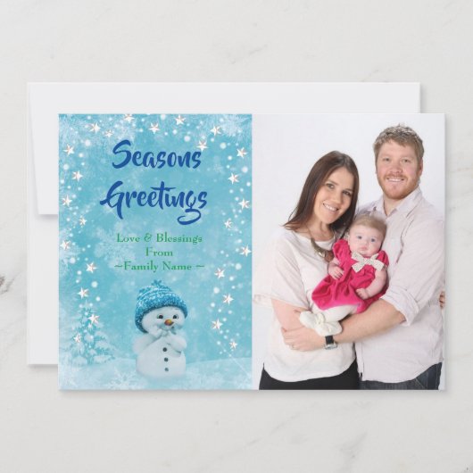 冬の季節のごあいさつクリスマスニューイヤー写真 シーズンカード (正面)