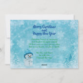 冬の季節のごあいさつクリスマスニューイヤー写真 シーズンカード (裏面)