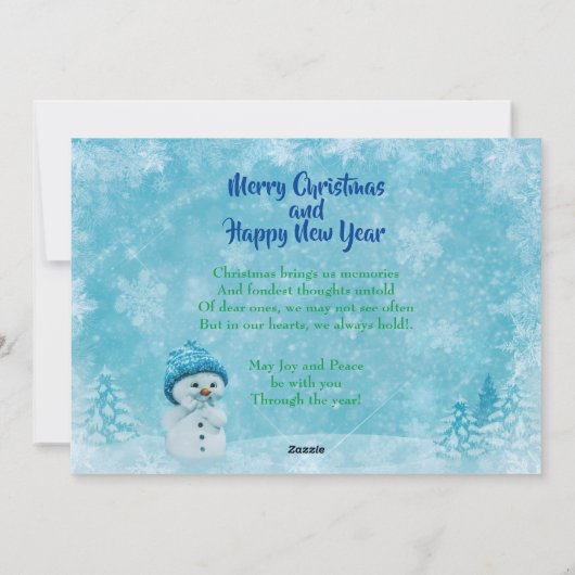 冬の季節のごあいさつクリスマスニューイヤー写真 シーズンカード (裏面)