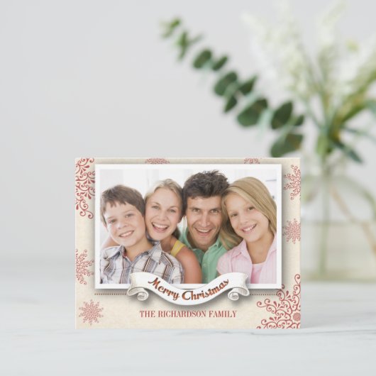 冬の季節のクリスマスの挨拶の写真はがき シーズンポストカード (スタンド正面)