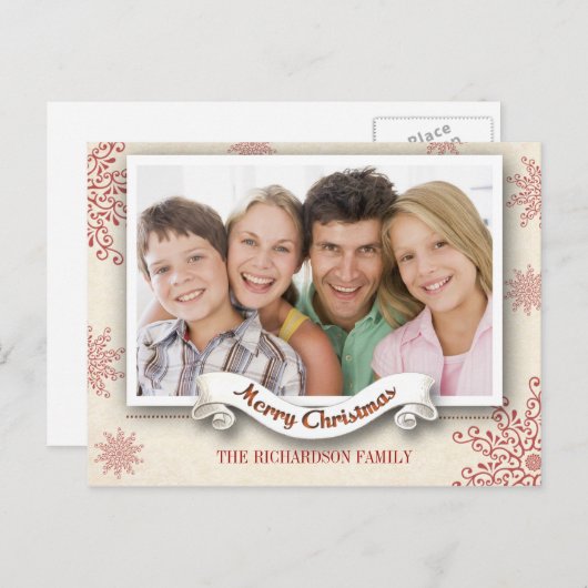 冬の季節のクリスマスの挨拶の写真はがき シーズンポストカード (正面/裏面)