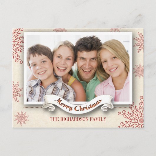 冬の季節のクリスマスの挨拶の写真はがき シーズンポストカード (正面)