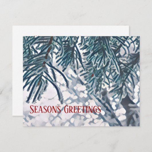 冬の季節のグリーティングカード ノートカード (正面/裏面)