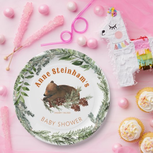 冬の季節のシンプル男の赤ちゃんシャワー ペーパープレート (パーティー)