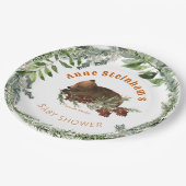 冬の季節のシンプル男の赤ちゃんシャワー ペーパープレート (アングル)