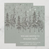 冬の季節のフェスティブパーティー招待状 シーズンカード (正面/裏面)