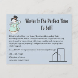 冬の季節の不動産のための絶妙な実在デザイン ポストカード