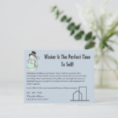冬の季節の不動産のための絶妙な実在デザイン ポストカード (スタンド正面)