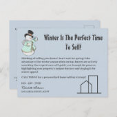 冬の季節の不動産のための絶妙な実在デザイン ポストカード (正面/裏面)