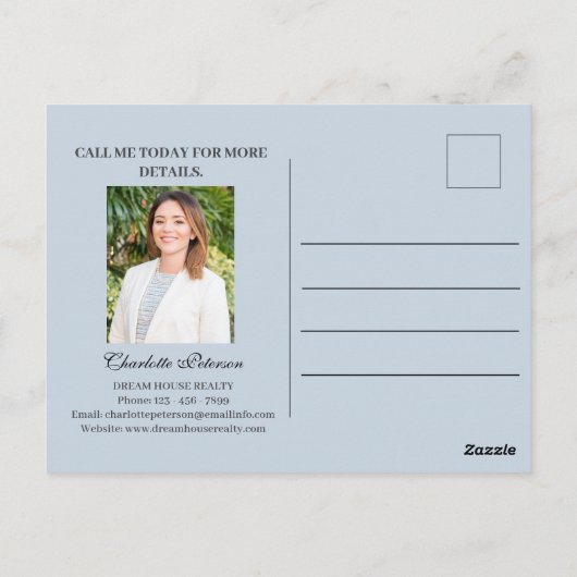 冬の季節の不動産のための絶妙な実在デザイン ポストカード (裏面)