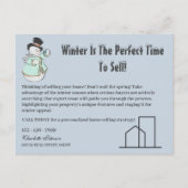 冬の季節の不動産のための絶妙な実在デザイン ポストカード (正面)