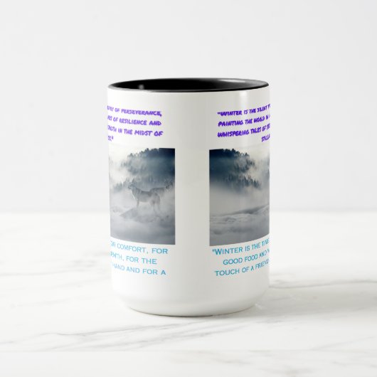 冬の季節の心地よい マグカップ (中央)