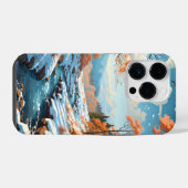 冬の季節の森の風景 iPhoneケース (裏面横)