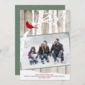 冬の季節の樺の木の木の写真の素朴な納車木 シーズンカード (正面/裏面)