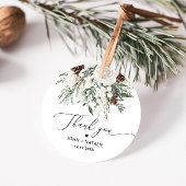 冬の季節の緑豊かな祭り ウェディング フェイバータグ