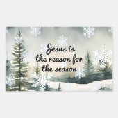 冬の季節はイエス様が原因 長方形シール (正面)