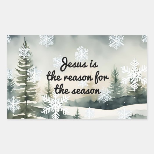 冬の季節はイエス様が原因 長方形シール (正面)