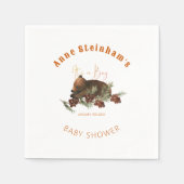 冬の季節シンプルベビーベアシャワー スタンダードカクテルナプキン (正面)
