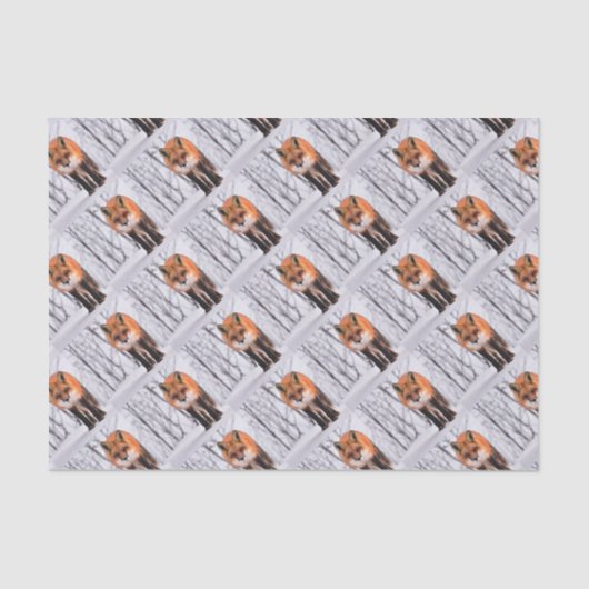 冬の孤の包装紙、森林ギフト用包装紙 薄葉紙 (正面)