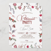 冬の実とヒイラギの退職パーティー 招待状 (正面/裏面)