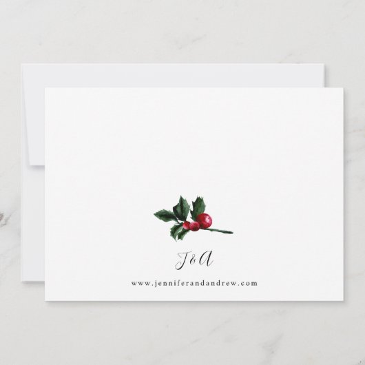 冬の実と松のグリーンウェディング2 招待状 (裏面)