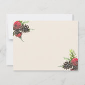 冬の実と松ぼっくり 命の喜びの祝い 招待状 (裏面)