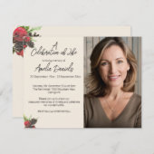 冬の実と松ぼっくり 命の感謝祭 招待状 (正面/裏面)