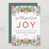 冬の実と緑のクリスマス シーズンカード (正面/裏面)