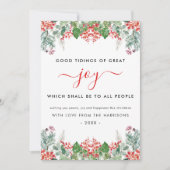 冬の実と緑の葉のクリスマス 喜びの知らせ シーズンカード (正面)