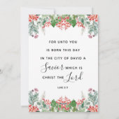 冬の実と緑の葉のクリスマス 喜びの知らせ シーズンカード (裏面)