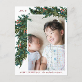 冬の実の植物の花輪の写真 シーズンポストカード