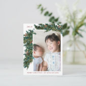 冬の実の植物の花輪の写真 シーズンポストカード (スタンド正面)