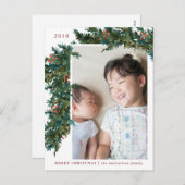 冬の実の植物の花輪の写真 シーズンポストカード (正面/裏面)