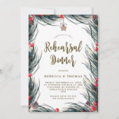 冬の実りと松のデザインのリハーサルディナー招待状 招待状 (正面)