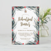 冬の実りと松のデザインのリハーサルディナー招待状 招待状 (スタンド正面)