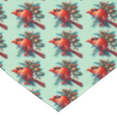 冬の実をつけた松の枝にいるカーディナル テーブルクロス (アングル)