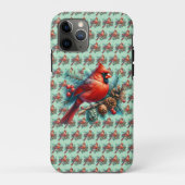 冬の実をつけた松の枝にカーディナル Case-Mate iPhoneケース (裏面)