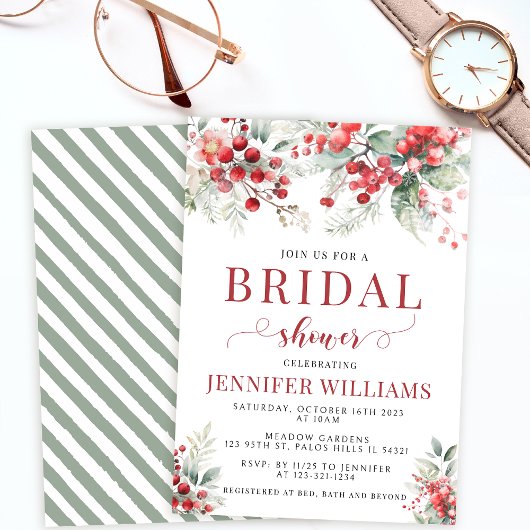 冬の実クリスマス ブライダルシャワー 招待状