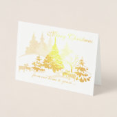 冬の実在ホイルクリスマスヤギ 箔カード (正面)