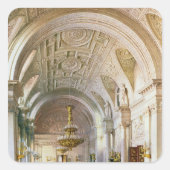 冬の宮殿のホワイトホールの景色 スクエアシール (正面)