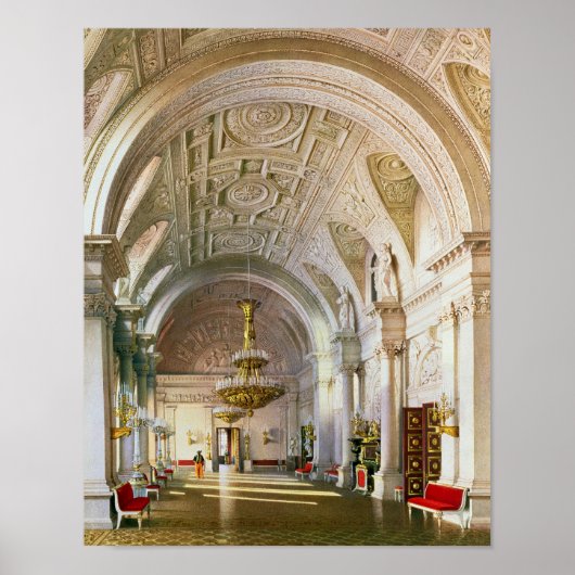 冬の宮殿のホワイトホールの景色 ポスター (正面)